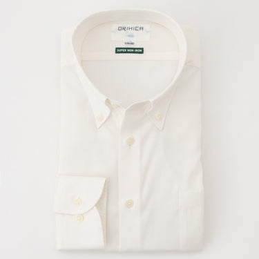 Super Non-iron Cotton Button-down Shirt - Yellow_08