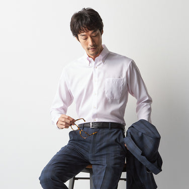 Super Non-iron Cotton Button-down Shirt - Pink_07