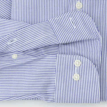 Super Non-iron Cotton Cutaway Stripe Shirt - Navy_11