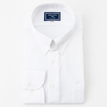 LUXE Line Cotton Tab Collar Shirt - White_11
