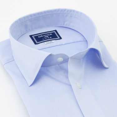 LUXE Line Cotton Spread Collar Shirt - Blue_10