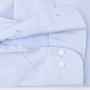 LUXE Line Cotton Spread Collar Shirt - Blue_11