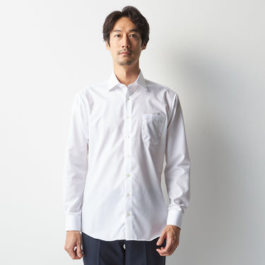 Super Non-iron Cotton Spread Collar Stripe Shirt - White_10