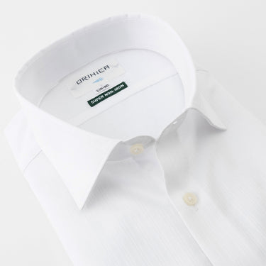 Super Non-iron Cotton Spread Collar Stripe Shirt - White_13
