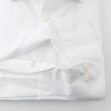 Super Non-iron Cotton Spread Collar Stripe Shirt - White_14
