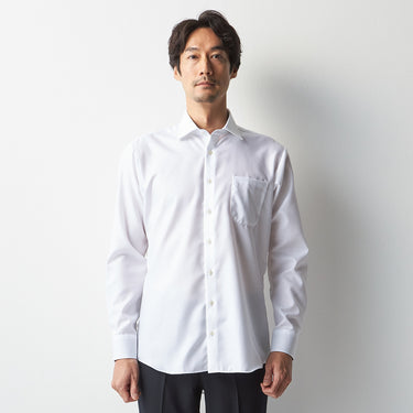 Super Non-iron Cotton Spread Collar Shirt - White_11