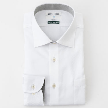 Super Non-iron Cotton Spread Collar Shirt - White_13