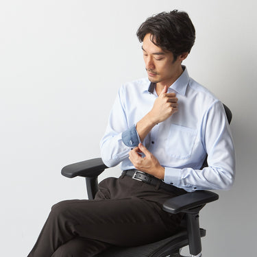 Super Non-iron Cotton Spread Collar Shirt - Blue_10