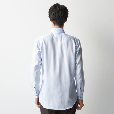 Super Non-iron Cotton Spread Collar Shirt - Blue_13