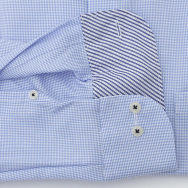 Super Non-iron Cotton Spread Collar Shirt - Blue_12