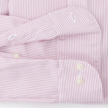 Super Non-iron Cotton Spread Collar Stripe Shirt - Pink_10