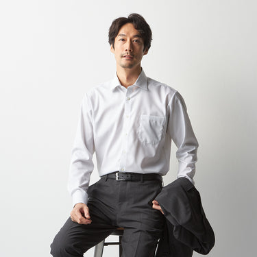 Super Non-iron Cotton Spread Collar Stripe Shirt - Gray_06