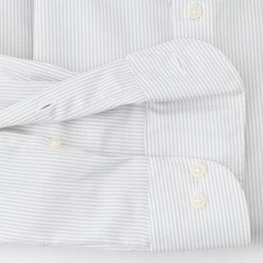 Super Non-iron Cotton Spread Collar Stripe Shirt - Gray_09