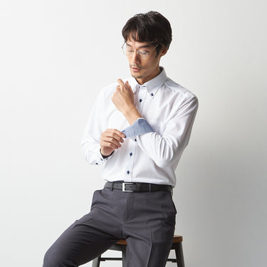 Super Non-iron Stretch Button-down Shirt - White_08