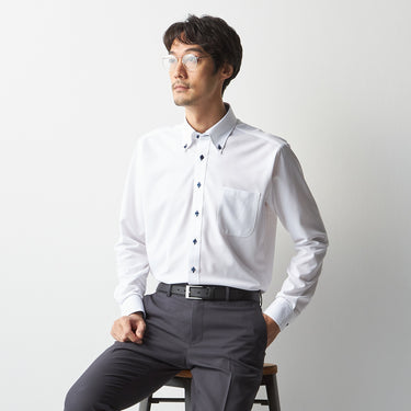 Super Non-iron Stretch Button-down Shirt - White_09