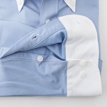 Super Non-iron Stretch Contrast Button-down Shirt - Blue_10