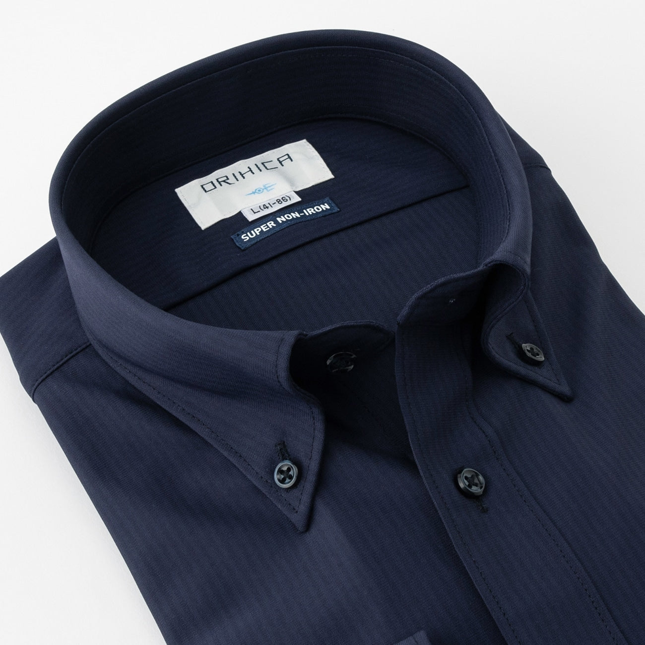 Super Non-iron Stretch Button-down Stripe Shirt - Navy_09