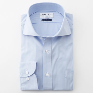 Super Non-iron Stretch Cutaway Stripe Shirt - Blue_09