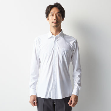 Super Non-iron Stretch Spread Collar Shirt - White_09