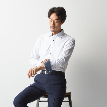 Super Non-iron Stretch Spread Collar Shirt - White_09