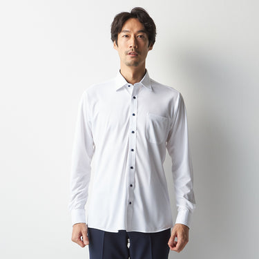Super Non-iron Stretch Spread Collar Shirt - White_11