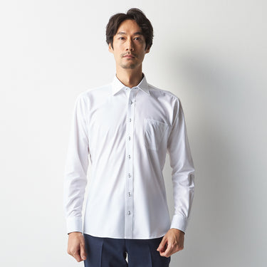 Super Non-iron Stretch Spread Collar Shirt - White_11