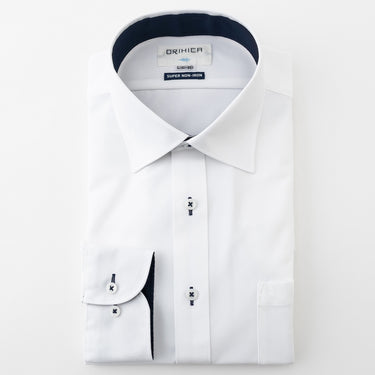 Super Non-iron Stretch Spread Collar Shirt - White_13