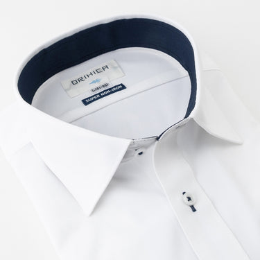 Super Non-iron Stretch Spread Collar Shirt - White_14