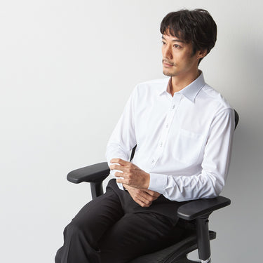 Super Non-iron Stretch Spread Collar Shirt - White_08