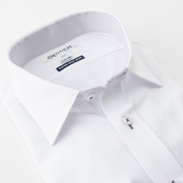 Super Non-iron Stretch Spread Collar Shirt - White_10