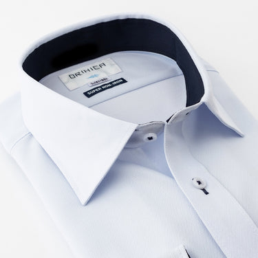 Super Non-iron Stretch Spread Collar Shirt - Blue_11