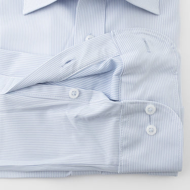 Super Non-iron Stretch Spread Collar Stripe Shirt - Blue_10