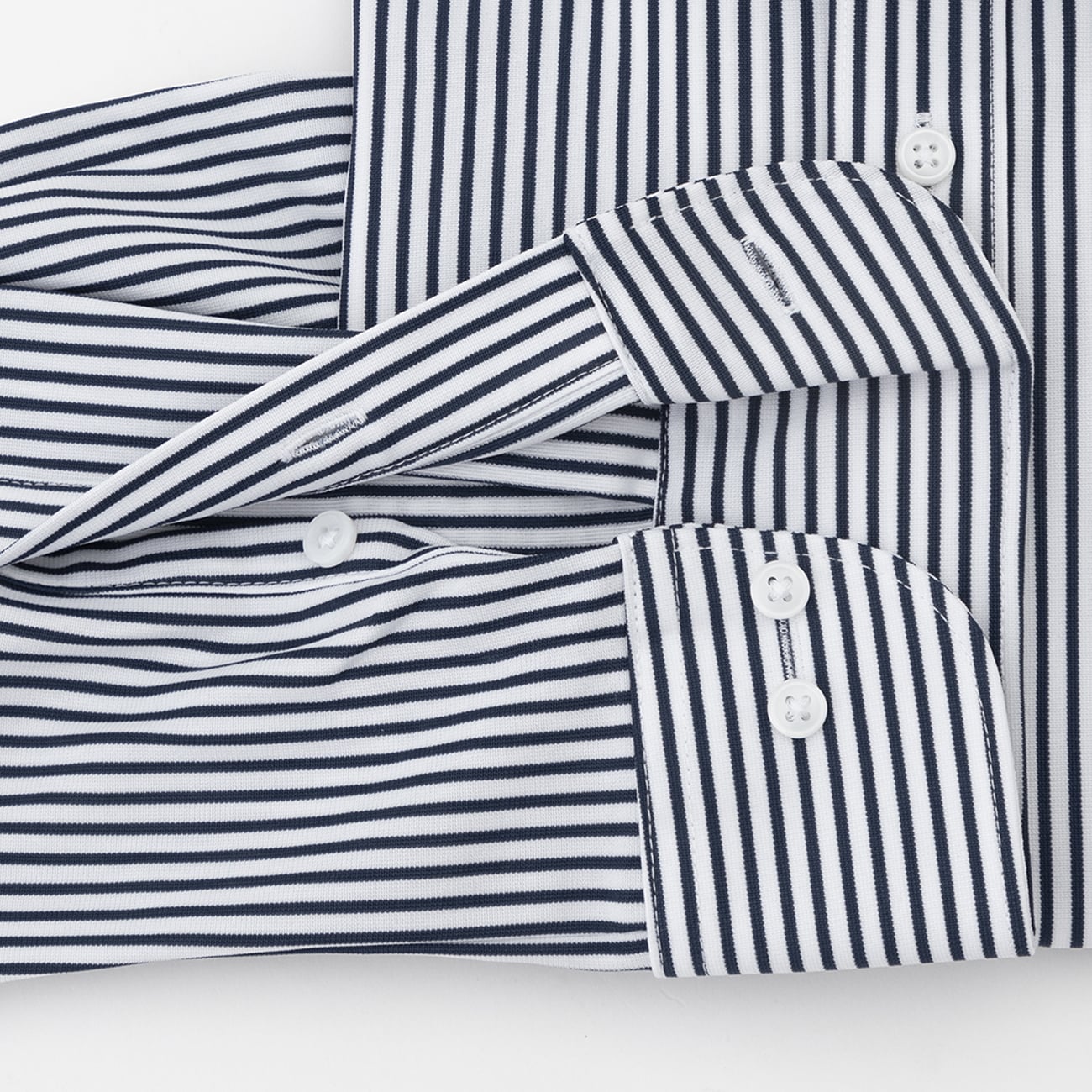 Super Non-iron Cotton Spread Collar Stripe Shirt - Navy_10