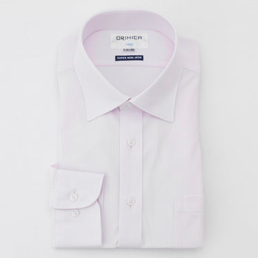 Super Non-iron Stretch Spread Collar Stripe Shirt - Pink_09