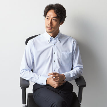 Super Non-iron Stretch Button-down Shirt - Blue_10