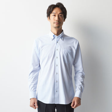 Super Non-iron Stretch Button-down Shirt - Blue_11