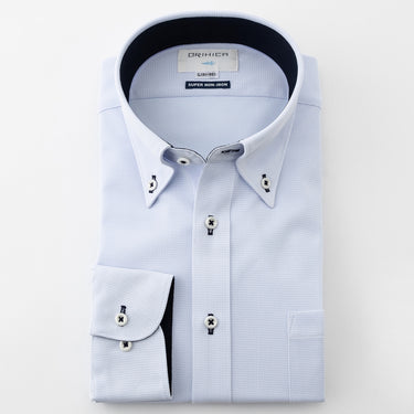 Super Non-iron Stretch Button-down Shirt - Blue_13