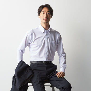 Super Non-iron Stretch Button-down Stripe Shirt - Purple_07