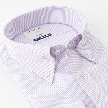 Super Non-iron Stretch Button-down Stripe Shirt - Purple_09