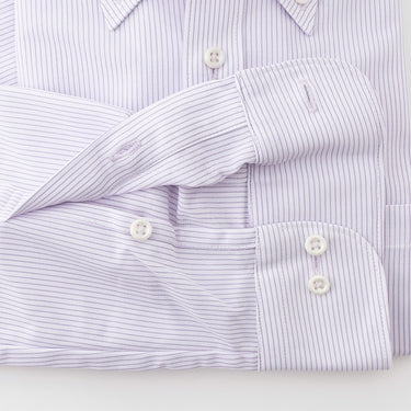Super Non-iron Stretch Button-down Stripe Shirt - Purple_10