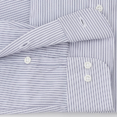 Super Non-iron Stretch Spread Collar Stripe Shirt - Navy_11