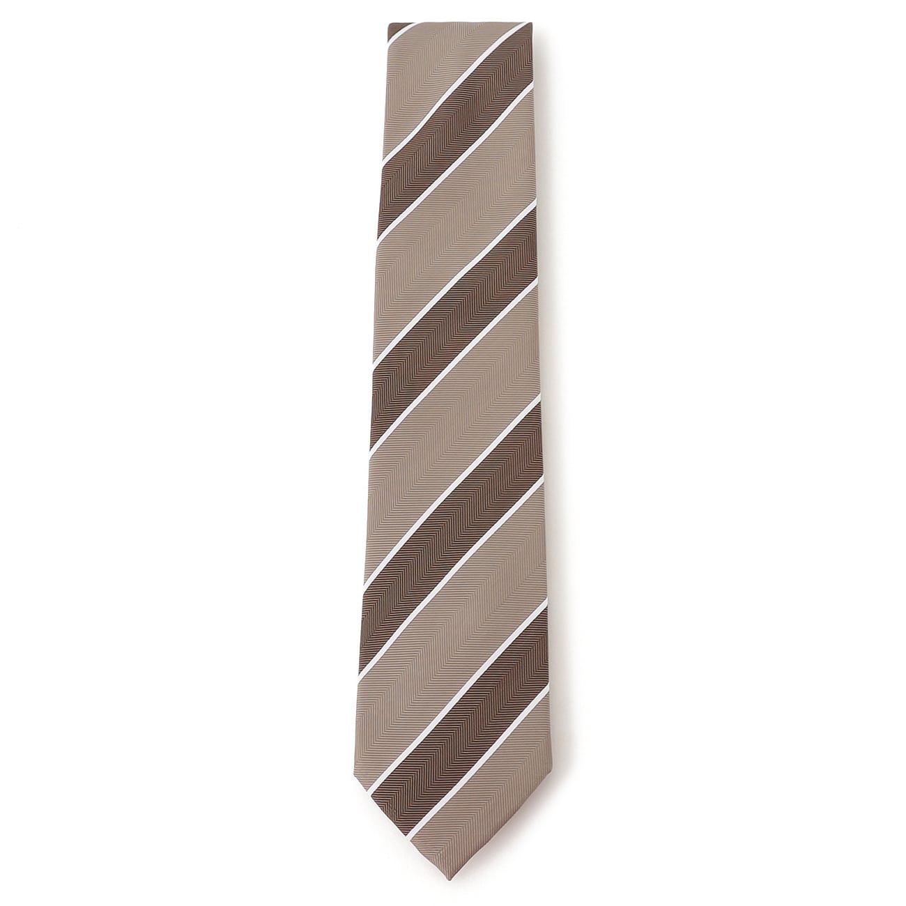 Non-iron Washable Stripe Tie - Brown_04