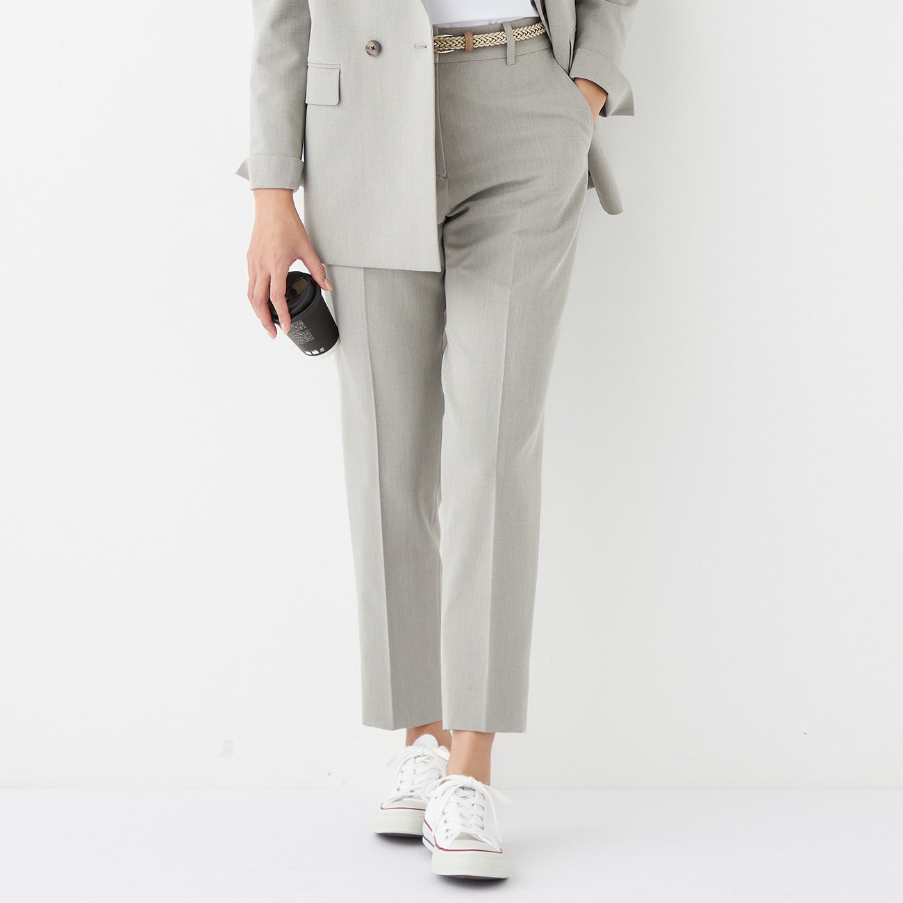 THE THIRD SUITS Cropped Pants - Beige_15