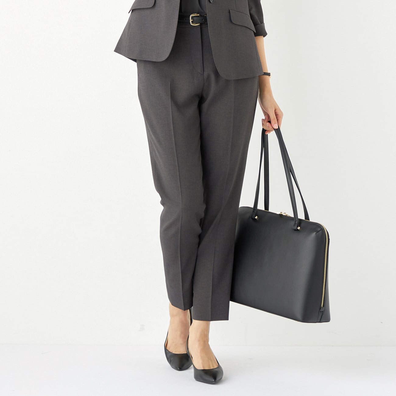 Shadow Check Cropped Pants - Charcoal Gray_24