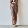 THE THIRD SUITS Linen-like Wide Pants - Brown_12