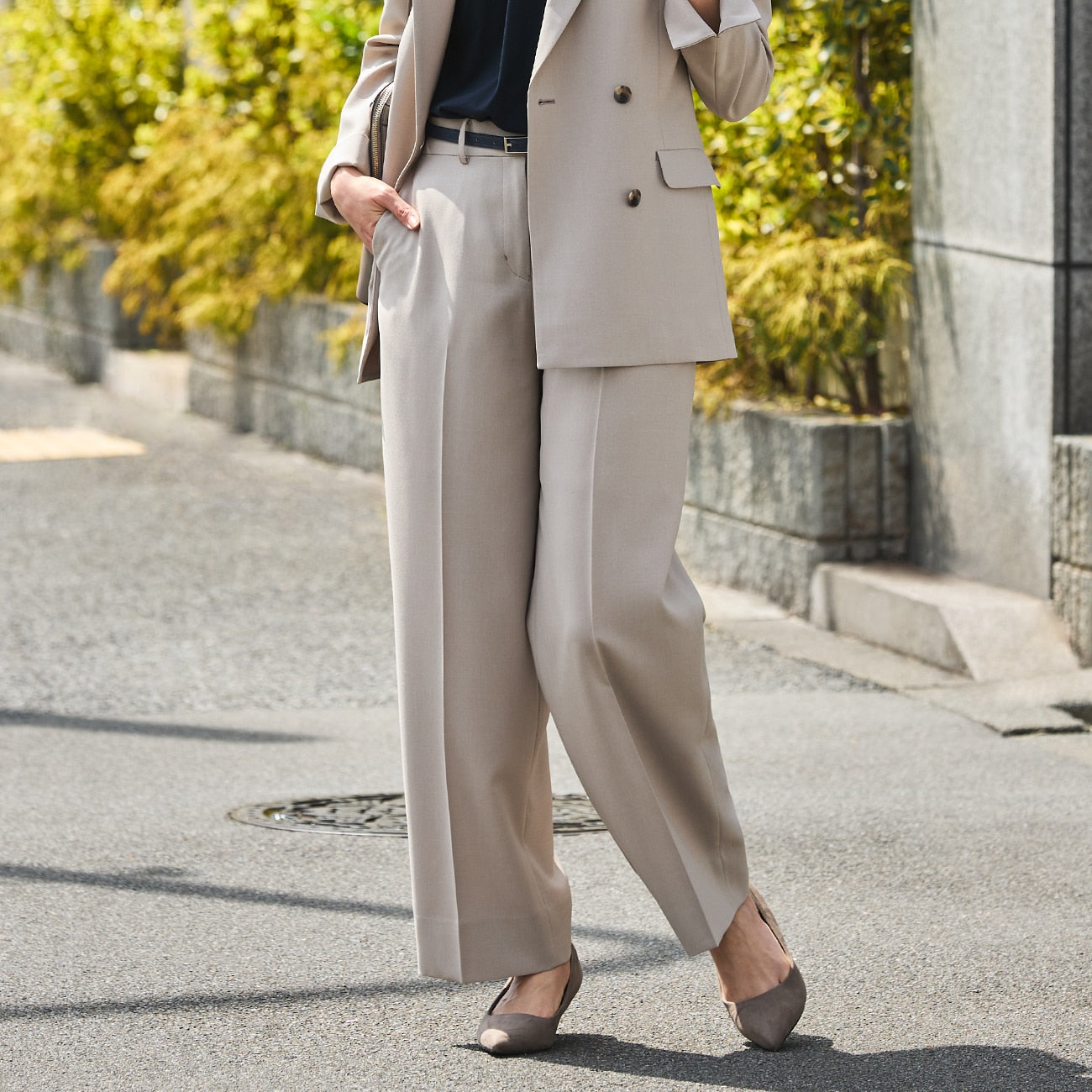 THE THIRD SUITS Wide Pants - Beige_15