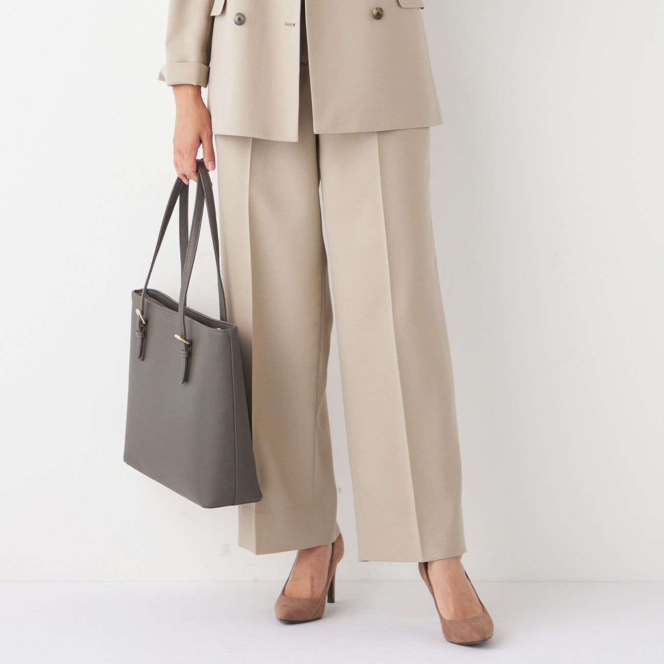 THE THIRD SUITS Wide Pants - Beige_16