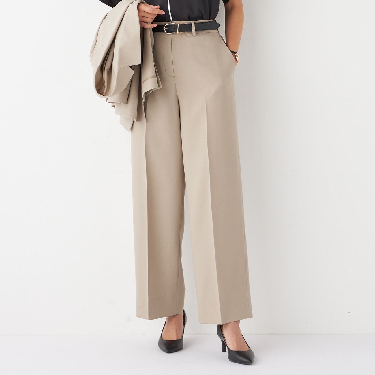 THE THIRD SUITS Wide Pants - Beige_17
