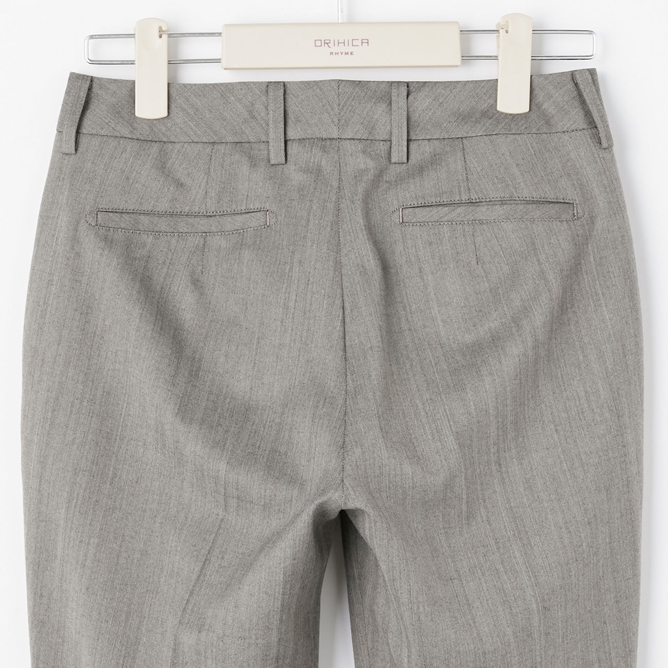 可机洗弹力羊毛磨毛鱼骨纹 锥形裤 - 米色_30