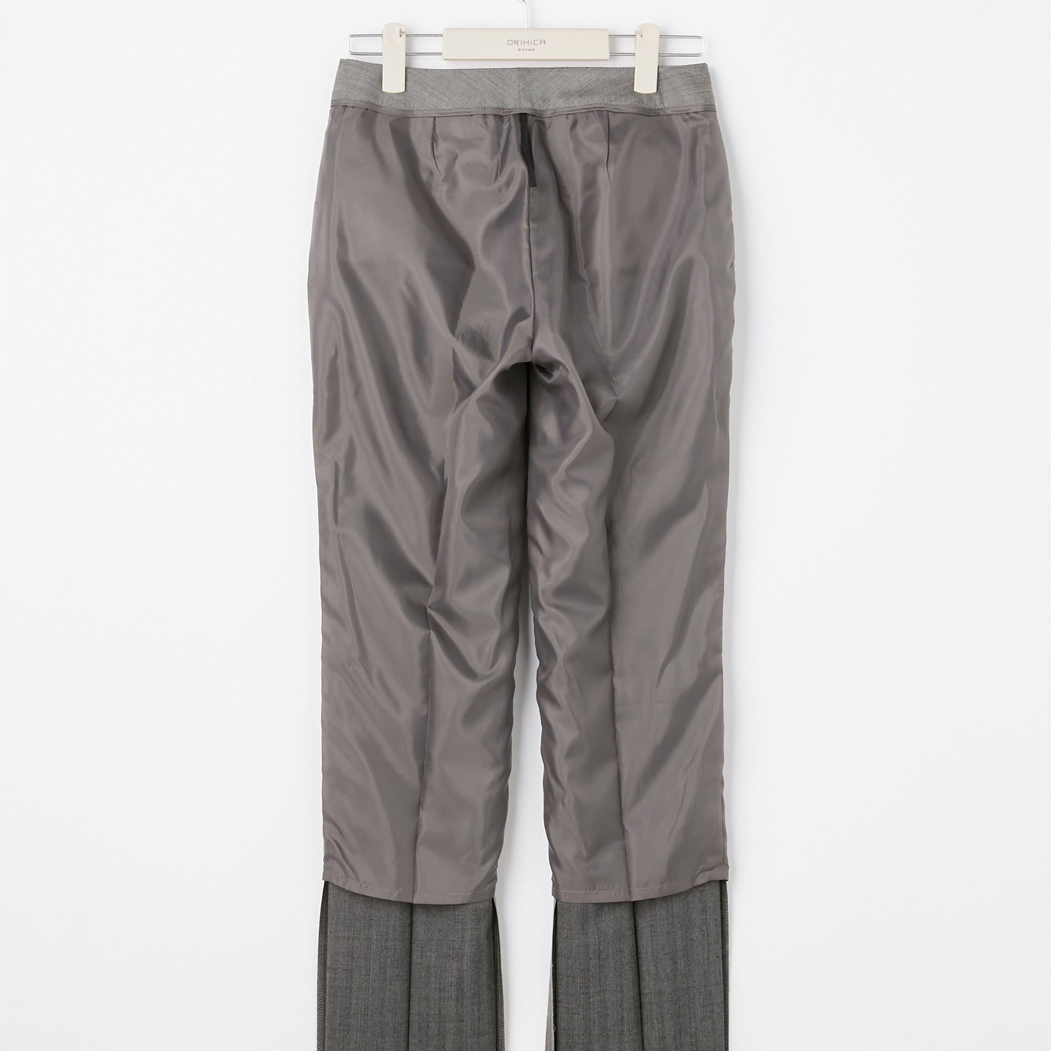 可机洗弹力羊毛磨毛鱼骨纹 锥形裤 - 米色_32